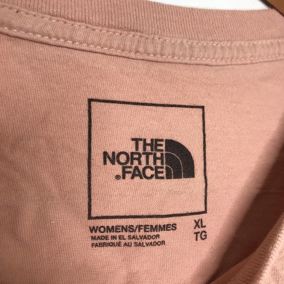 The North Face Cropped Pink Tee Cutoff Short Sleeve Never Stop Exploring Print - Picture 5 of 5